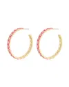 Luv Aj Enamel Cz Xl Pyramid Stud Hoops In Silver