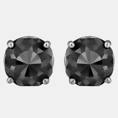 Pre-owned Luv Eclipse 14k White Gold Black Stone Stud Earrings (appox 6.00 Cts)