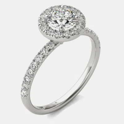 Pre-owned Luv Eclipse 14k White Gold Natural Diamond Halo Engagement Ring (1.00 Ctw)