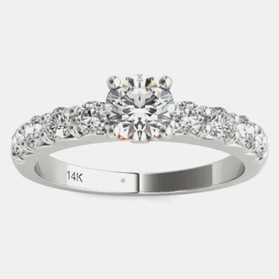 Pre-owned Luv Eclipse 14k White Gold Solitaire Natural Diamond Engagement Ring (1.00 Ctw) Us 7