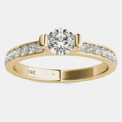 Pre-owned Luv Eclipse 14k Yellow Gold Natural Diamond Engagement Ring (2/3 Ctw) Eu 48