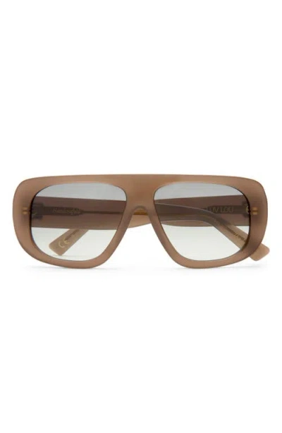 Luv Lou The Dionne 55mm Aviator Sunglasses In Brown