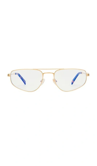 Luv Lou The Harvey Blue Light Glasses In Gold