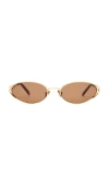 Luv Lou The Paloma Sunglasses In Gold