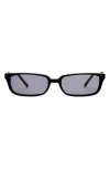 Luv Lou The Phoebe 55mm Rectangular Sunglasses In Black