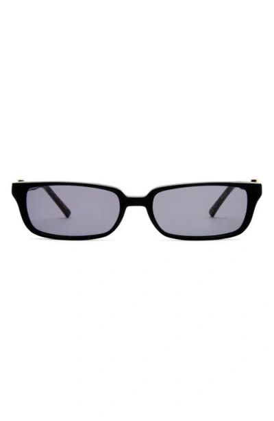 Luv Lou The Phoebe 55mm Rectangular Sunglasses In Black