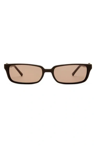 Luv Lou The Phoebe 55mm Rectangular Sunglasses In Brown