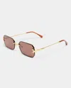 Luv Lou Women's The Mila Sunglasses In Gold Chocolate In Brown
