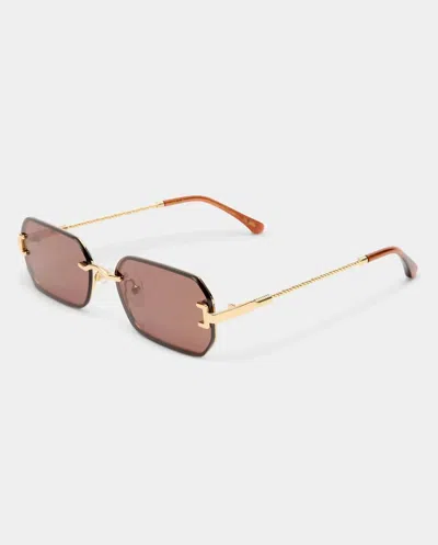 Luv Lou Women's The Mila Sunglasses In Gold Chocolate In Brown