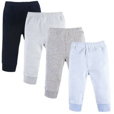 Luvable Friends Babies'  4-pack Pants Bottoms Collection In Blue