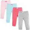 Luvable Friends Babies'  4pk Everyday Pants In Gray