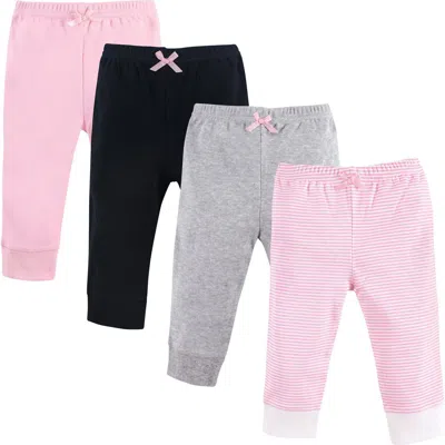 Luvable Friends Babies'  4pk Everyday Pants In Pink