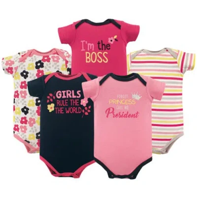 Luvable Friends 5pk Of Essential Baby Bodysuits In Pink