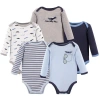 Luvable Friends Babies'  Cotton Long-sleeve Bodysuits In Multi