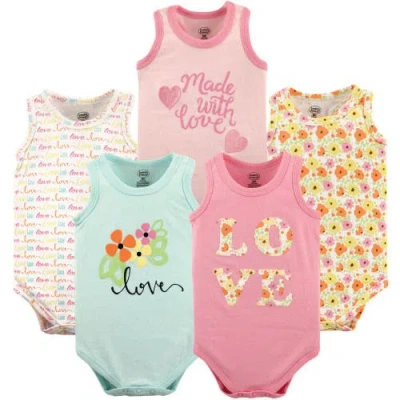 Luvable Friends Babies'  Cotton Sleeveless Bodysuits In Multi