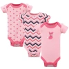 Luvable Friends Babies'  Cotton Snapsuits For Petite Infant Girls In Pink