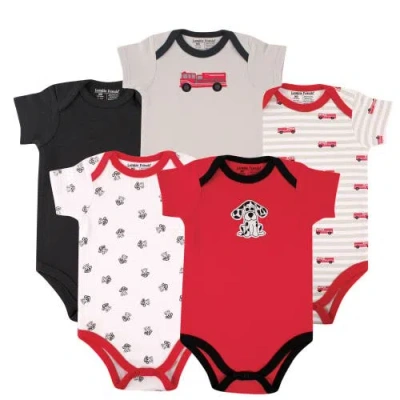 Luvable Friends Babies'  Essential 5-piece Bodysuit Set In Red