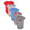 Luvable Friends Babies'  Essential 5-piece Bodysuit Set In Blue