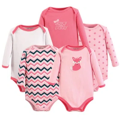 Luvable Friends Babies'  Everyday Cotton All-in-one Garment With Long Arms In Pink