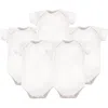Luvable Friends Kids'  Five-piece Infant Bodysuit Set In White