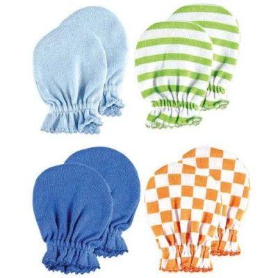 Luvable Friends Babies'  Gentle Cotton Protective Scratch Mitten Covers In Multi