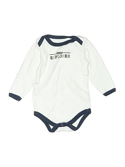 Pre-owned Luvable Friends Babies' Long Sleeve Onesie In White