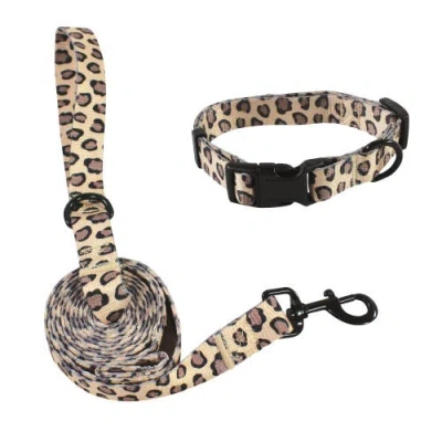 Luvable Friends Pet Collar And Leash Set In Animal Print