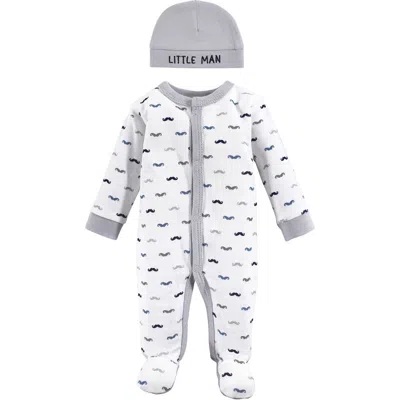 Luvable Friends Babies'  Preemie Cotton Sleep & Play Outfit With Hat In Gray