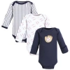 Luvable Friends Babies'  Preemie Long Sleeve Bodysuits 3pk Baseball In Multi