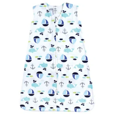 Luvable Friends Sleeveless Cotton Jersey Wearable Sleep Quilt In Blue