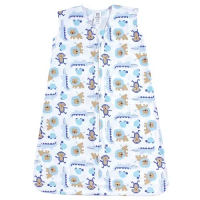 Luvable Friends Sleeveless Cotton Jersey Wearable Sleep Quilt In Blue