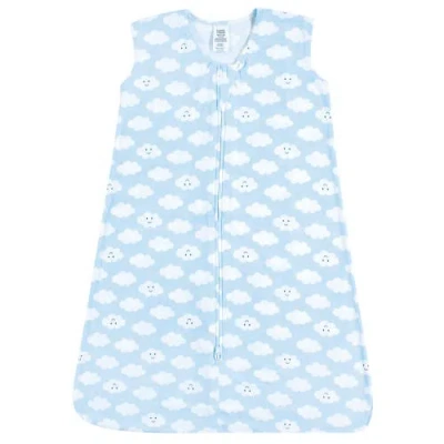 Luvable Friends Sleeveless Cotton Jersey Wearable Sleep Quilt In Blue
