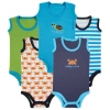 Luvable Friends Babies'  Sleeveless Cotton Snap-crotch Undershirts In Multi