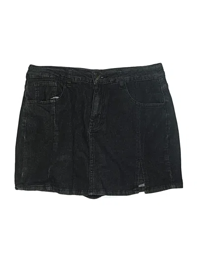 Pre-owned Luvamia Denim Skirt In Black