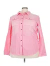 Luvamia Long Sleeve Button Down Shirt In Pink