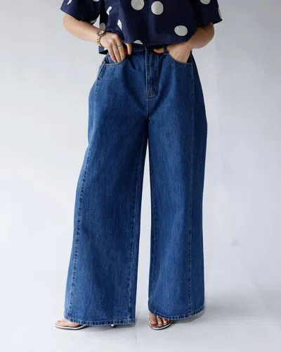 Luvee Atlas Wide Leg Jean In Blue