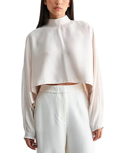 Luvee Mable Mock Neck Caftan Top In White