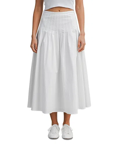 Luvee Pleated Midi Skirt In White