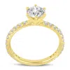 Luvmyjewelry 14k Yellow Gold Round Cut Lab Grown Diamond Engagement Ring In Yellow