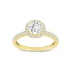 Luvmyjewelry 14k Yellow Gold Round Cut Lab Grown Diamond Halo Engagement Ring In Yellow