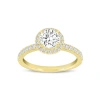 Luvmyjewelry 14k Yellow Gold Round Cut Lab Grown Diamond Halo Engagement Ring In 14k Yellow Gold