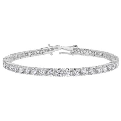 Luvmyjewelry 15luv 10k White Gold Lab Grown Diamond Tennis Bracelets - 15.6 Carats In Silver