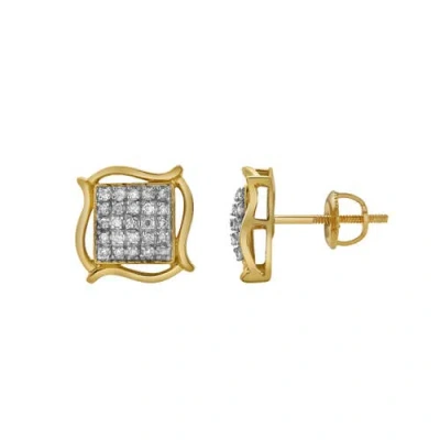 Luvmyjewelry Abrigo 10k Yellow Gold Diamond Unisex Earrings