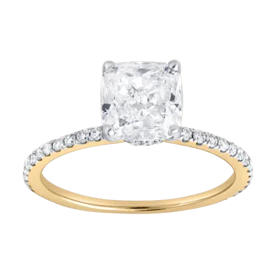 Luvmyjewelry Adeline 2.3 Ct Cushion Lab Grown Diamond Engagement Ring In 14k Gold In Yellow