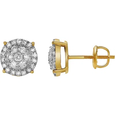Luvmyjewelry Aethra 10k Yellow Gold Cluster Diamond Unisex Earrings