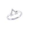 Luvmyjewelry Aim High Open Triangle Sterling Silver Diamond Ring In Silver