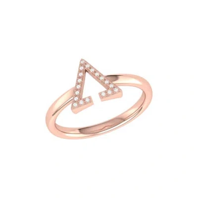 Luvmyjewelry Aim High Open Triangle Sterling Silver Diamond Ring In 14kt Rose Gold Vermeil