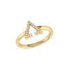 Luvmyjewelry Aim High Open Triangle Sterling Silver Diamond Ring In Yellow