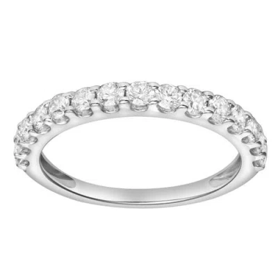 Luvmyjewelry Aimee 14k Gold Round Diamond Studded Half Eternity Band Ring