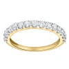 Luvmyjewelry Aimee 14k Gold Round Diamond Studded Half Eternity Band Ring